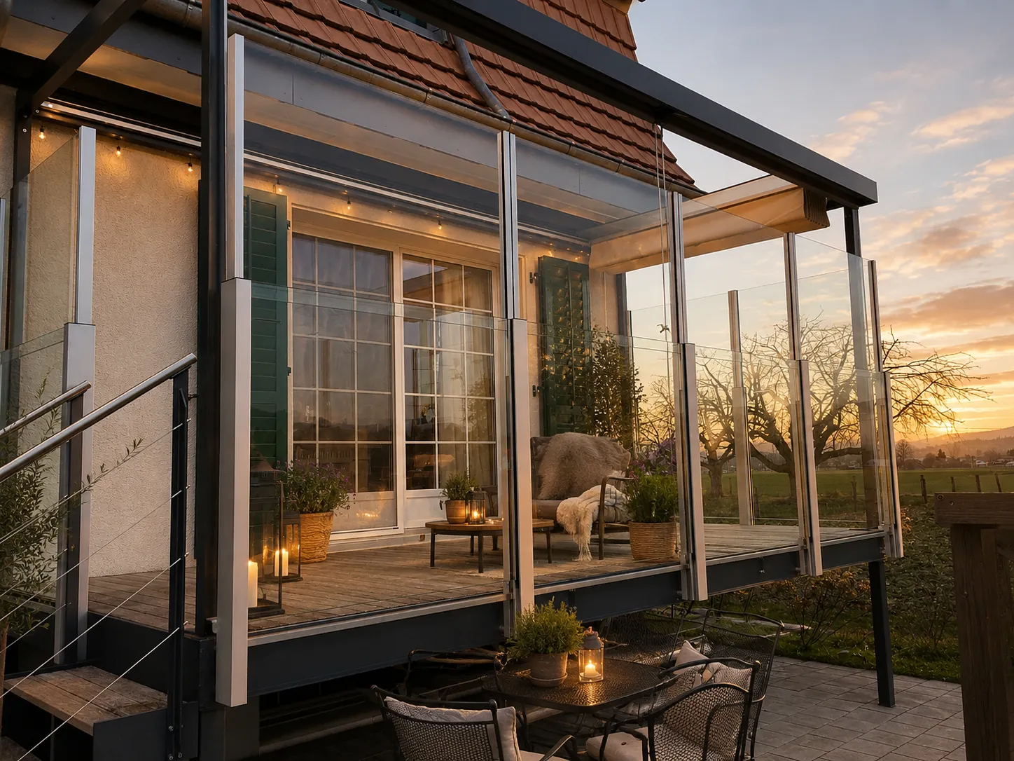 Uetendorf: A covered terrace, open sides