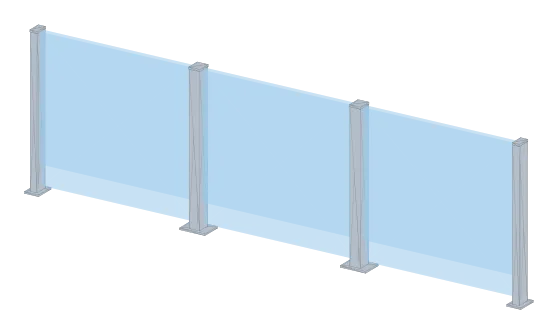 The SlideGlass 20 BIM model: three elements.